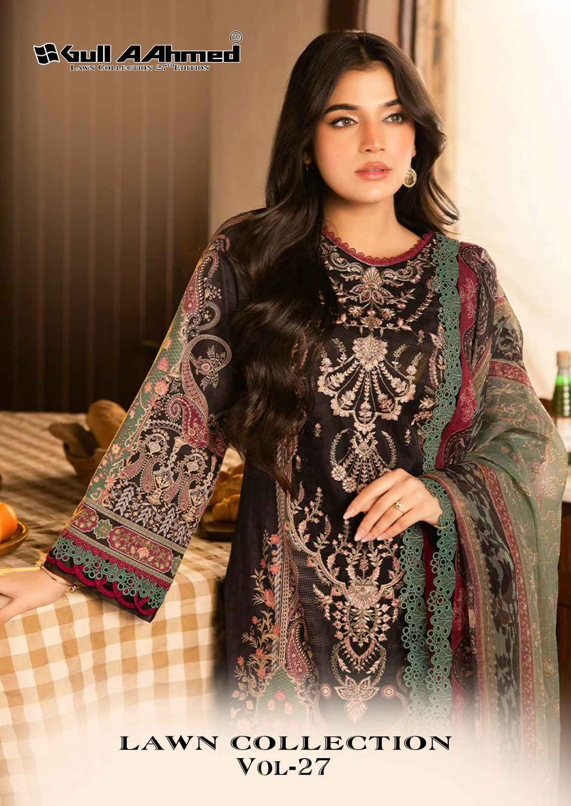 GULL AAHMED LAWN VOL-27 PURE LAWN COTTON DRESS MATERIAL AT WHOLESALE PRICE
