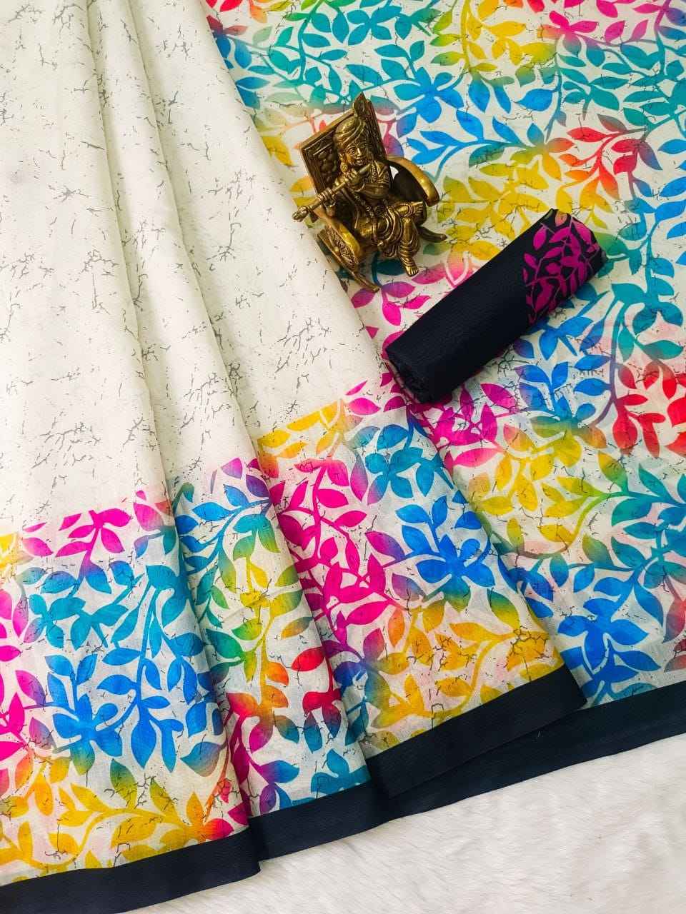 HEAVY CHANDERI COTTON DIGITAL PRINTED SAREE AT WHOLESALE PRICE