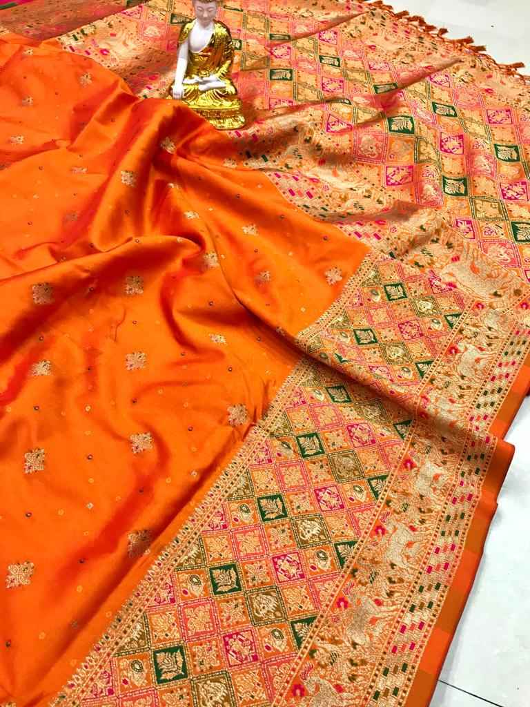 HEAVY SOFT BANARASI MINAKARI WEAVING LICHI SILK SAREE AT WHOLESALE PRICE