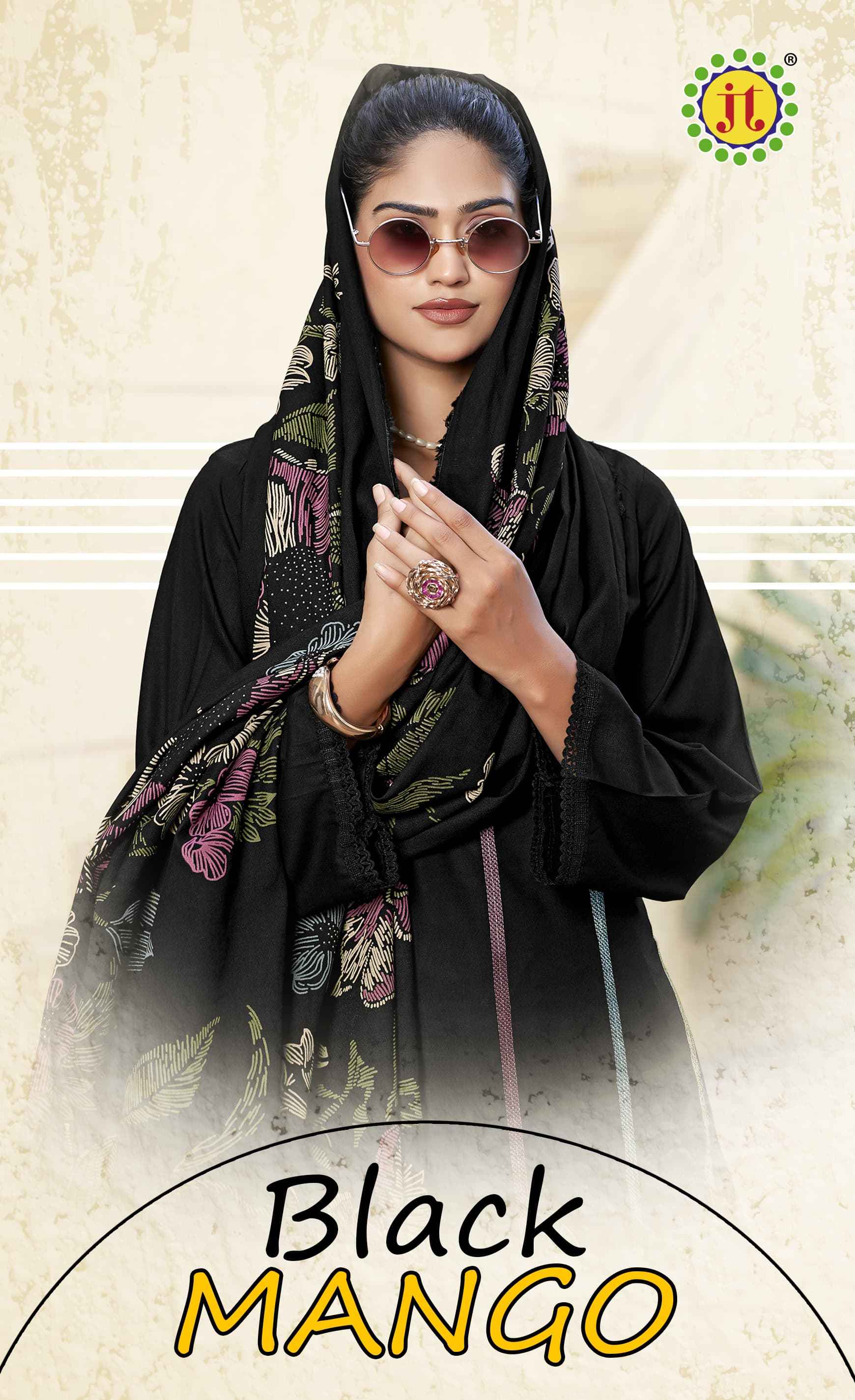 JT BLACK MANGO RAYON WITH CODING WORK AND DAMAN LACE DRESS MATERIAL AT WHOLESALE PRICE