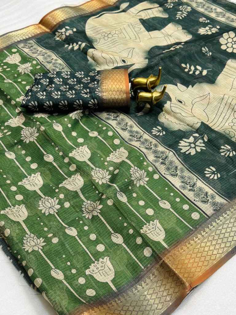 KOTA BLEND KALMKARI DESIGN DIGITAL PRINT SAREE AT WHOLESALE PRICE