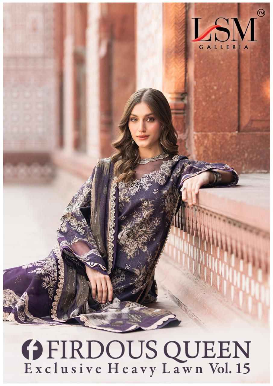 LSM FIRDOUS QUEEN VOL 15 EXCLUSIVE HEAVY LAWN COLLECTION AT WHOLESALE PRICE