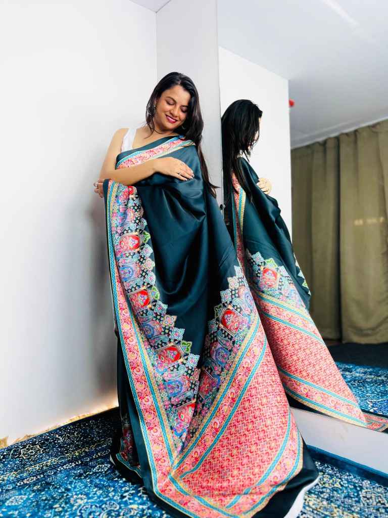 ORIGINAL JAPAN DEVSENA SATIN DIGITAL PRINTED SAREE AT WHOLESALE PRICE