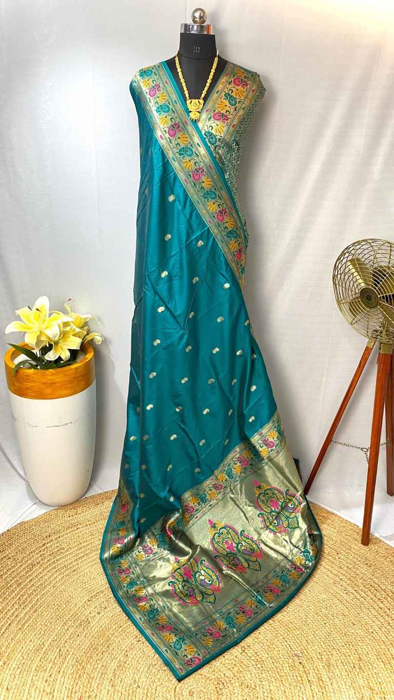 PAITHANI SILK MEENAKARI WEAVING DESIGN SAREE AT WHOLESALE PRICE