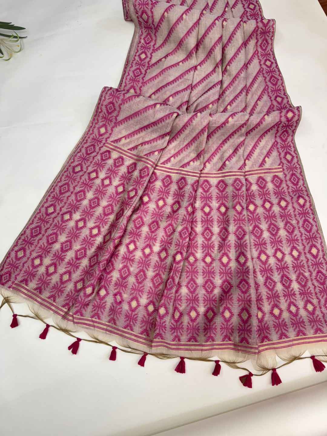 PREMIUM SOFT MUL COTTON RESHAM JAMDANI WEAVING SAREE AT WHOLESALE PRICE