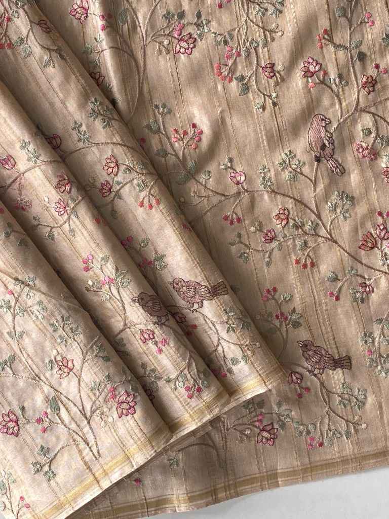 PURE LOOM TUSSAR EMBROIDERY SAREE AT WHOLESALE PRICE