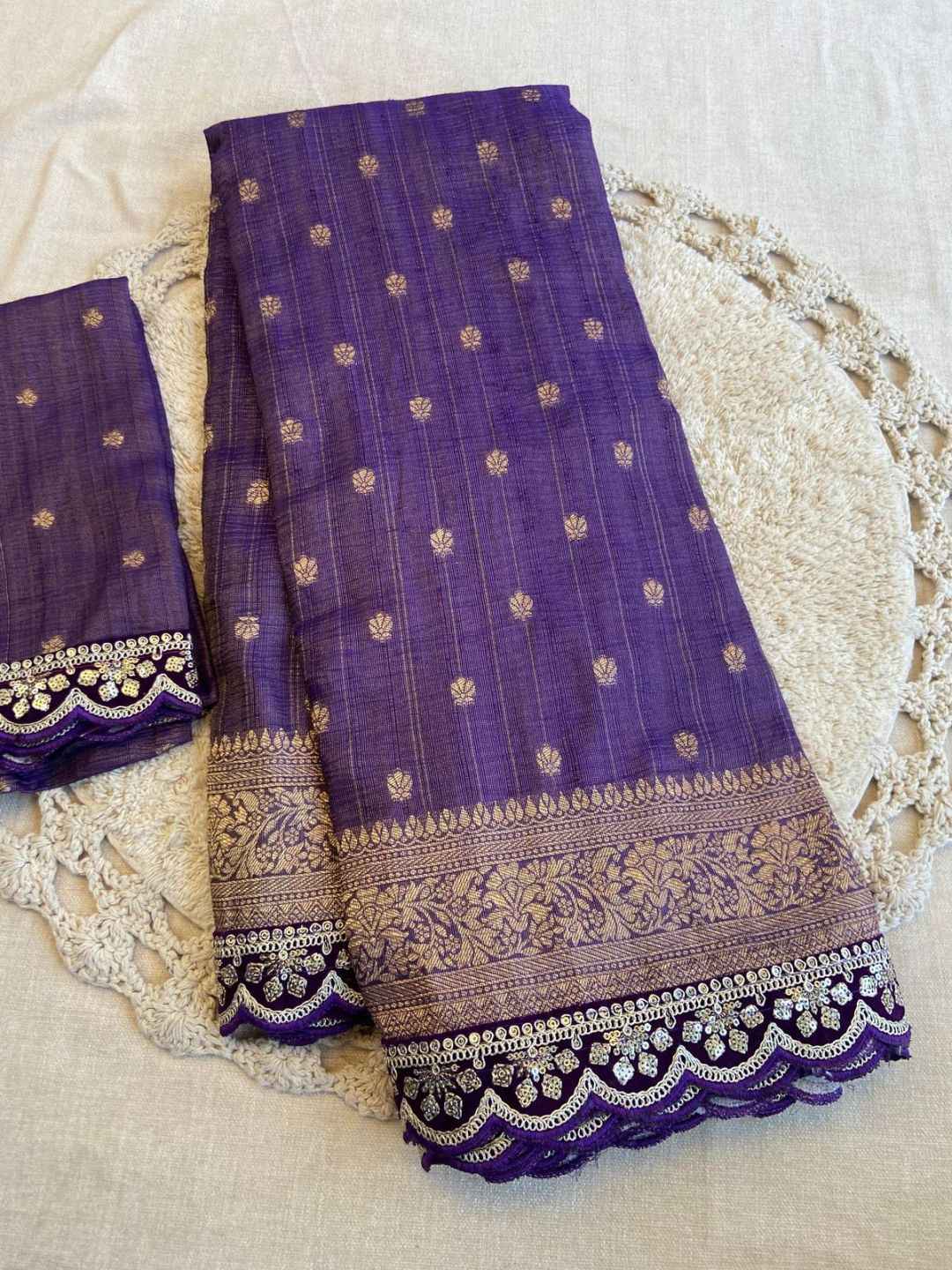 PURE SOFT BANARASI TISSUE ZARI CRUSHED SILK WEAVING SAREE AT WHOLESALE PRICE