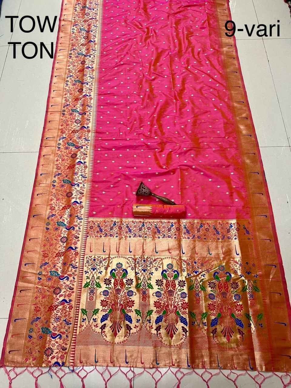 PURE SOFT KANCHIVRAM PETHANI SILK 9 YARD SAREE AT WHOLESALE PRICE