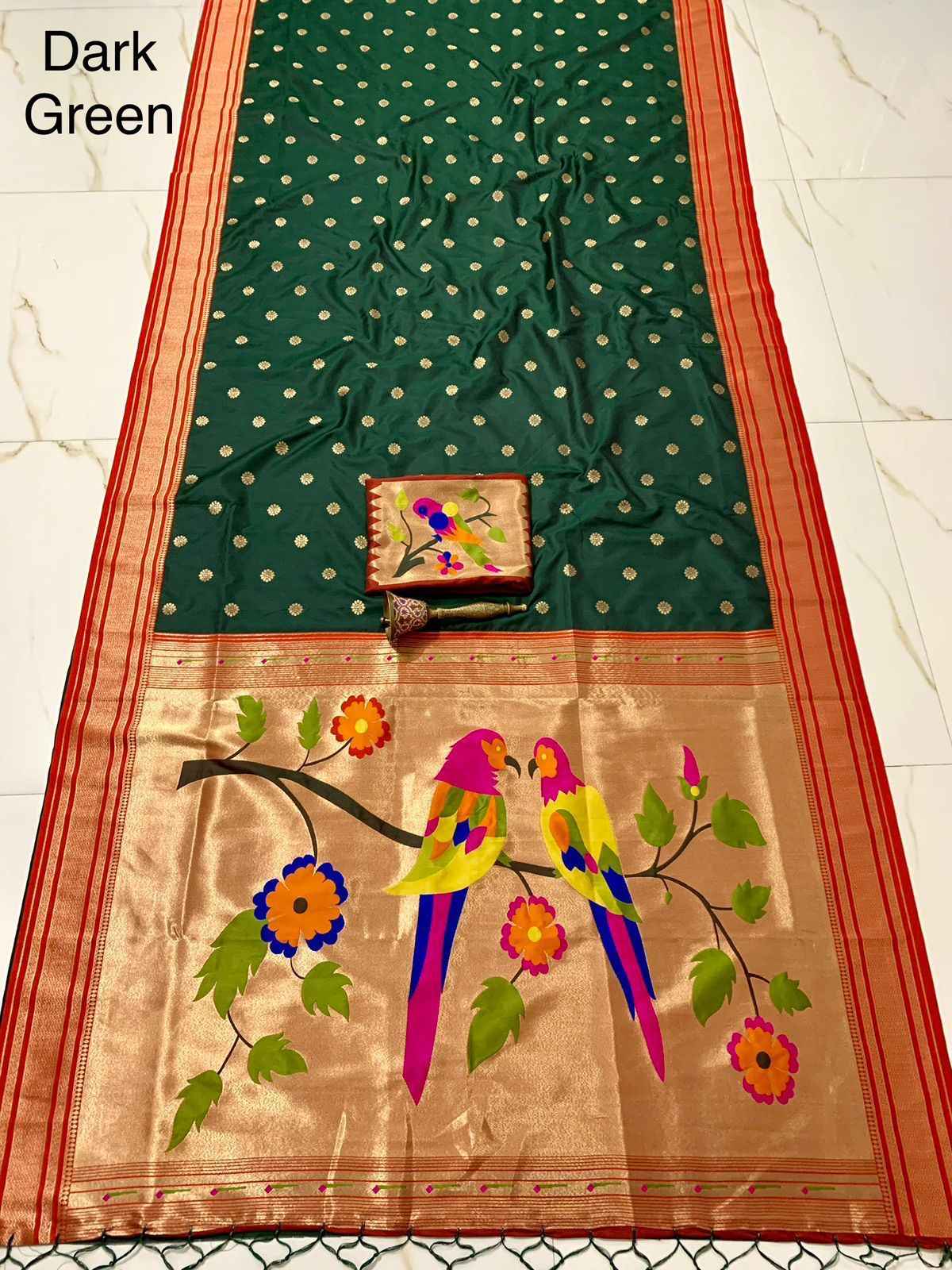 PURE SOFT KANCHIVRAM PETHANI SILK ZARI WEVING CONTRAST BODER SAREE AT WHOLESALE PRICE