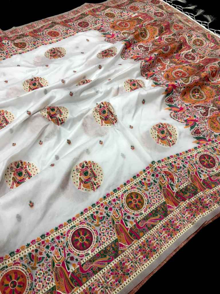PURE & SOFT RAJWADI PASHMINA SILK WEAVING SAREE AT WHOLESALE PRICE