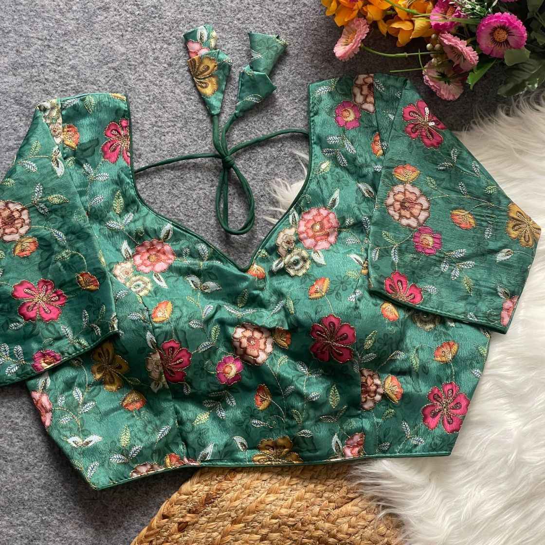 PURE TISSUE POSITION PRINTED BLOUSE AT WHOLESALE PRICE