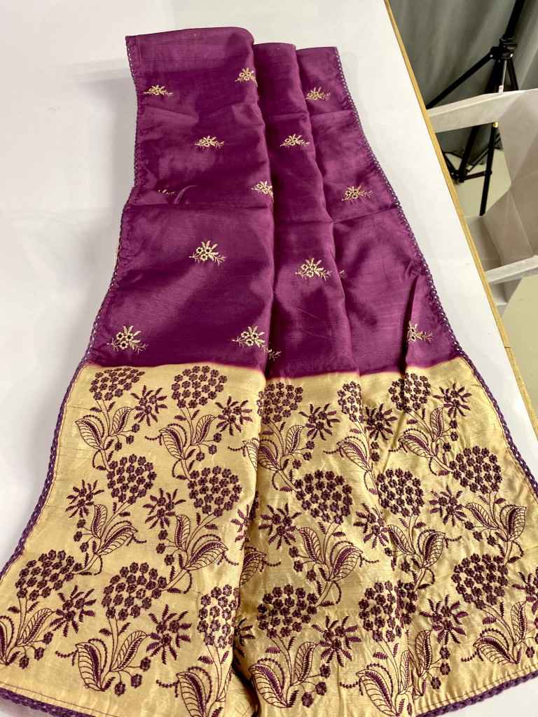 PURE TUSSAR DIGITAL PRINT WITH EMBROIDERY SAREE AT WHOLESALE PRICE