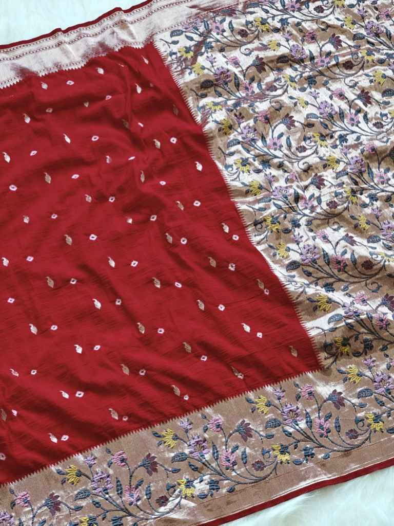 PURE VISCOSE RAW SILK WITH BANDHEJ PRINTED SAREE AT WHOLESALE PRICE