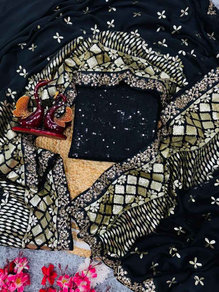 RANGOLI SILK ZARI AND FOIL EMBROIDERY WORK SAREE AT WHOLESALE PRICE