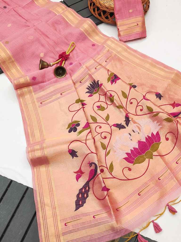 SOFT MOGA COTTON RESHAM WEAVING PAITHANI SAREE AT WHOLESALE PRICE