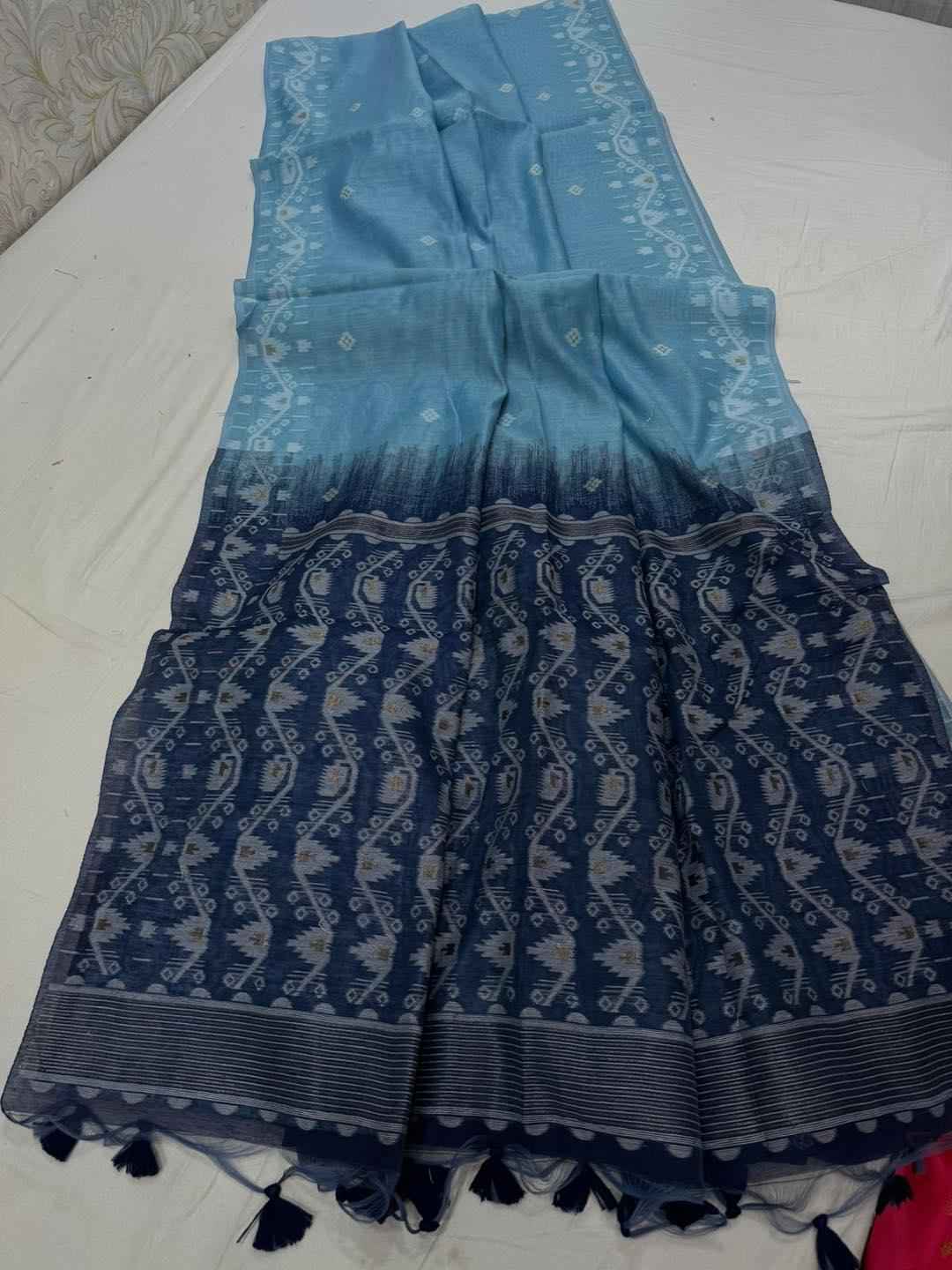 SOFT MUGA COTTON TRADITIONAL RESHAM WEAVING BORDER SAREE AT WHOLESALE PRICE
