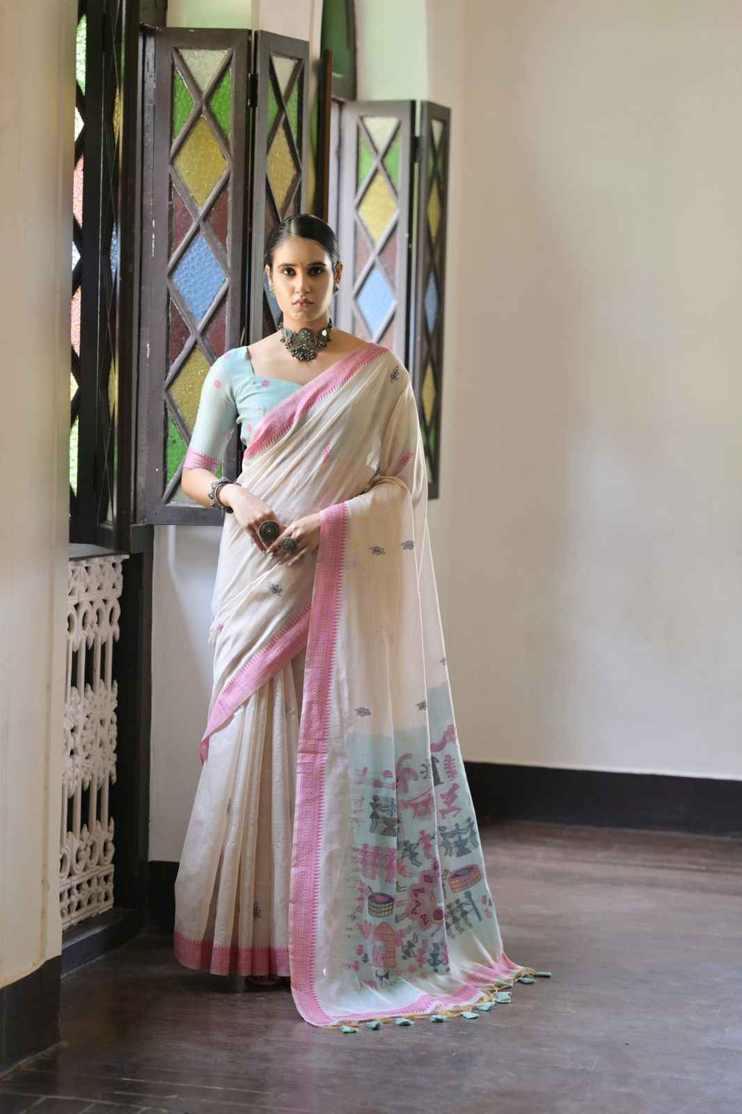 SOFT MUGA COTTON WEAVING PALLU SAREE AT WHOLESALE PRICE