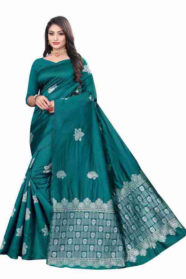 SOFT SILK RICH PALLU AND JACQUARD WORK SAREE CODE 100 AT WHOLESALE PRICE