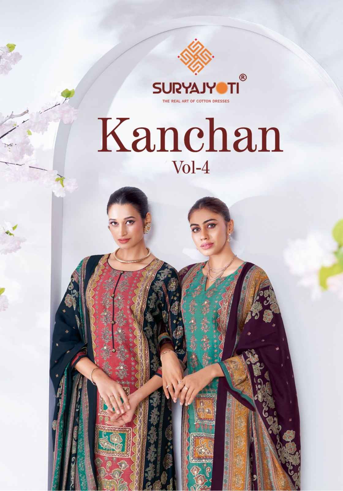 SURYAJYOTI KANCHAN VOL-04 PURE MODAL DISCHARGE PRINTED DRESS MATERIAL AT WHOLESALE PRICE