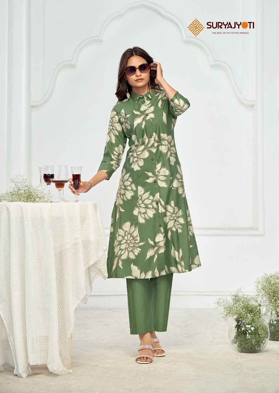 SURYAJYOTI NIMISHA VOL-1 A-LINE KURTI WITH PANT CORD SET AT WHOLESALE PRICE