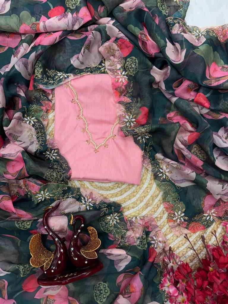 TEBBY SILK FLORAL PRINT WITH KATDANA AND PEARLS HANDWORK SAREE AT WHOLESALE PRICE
