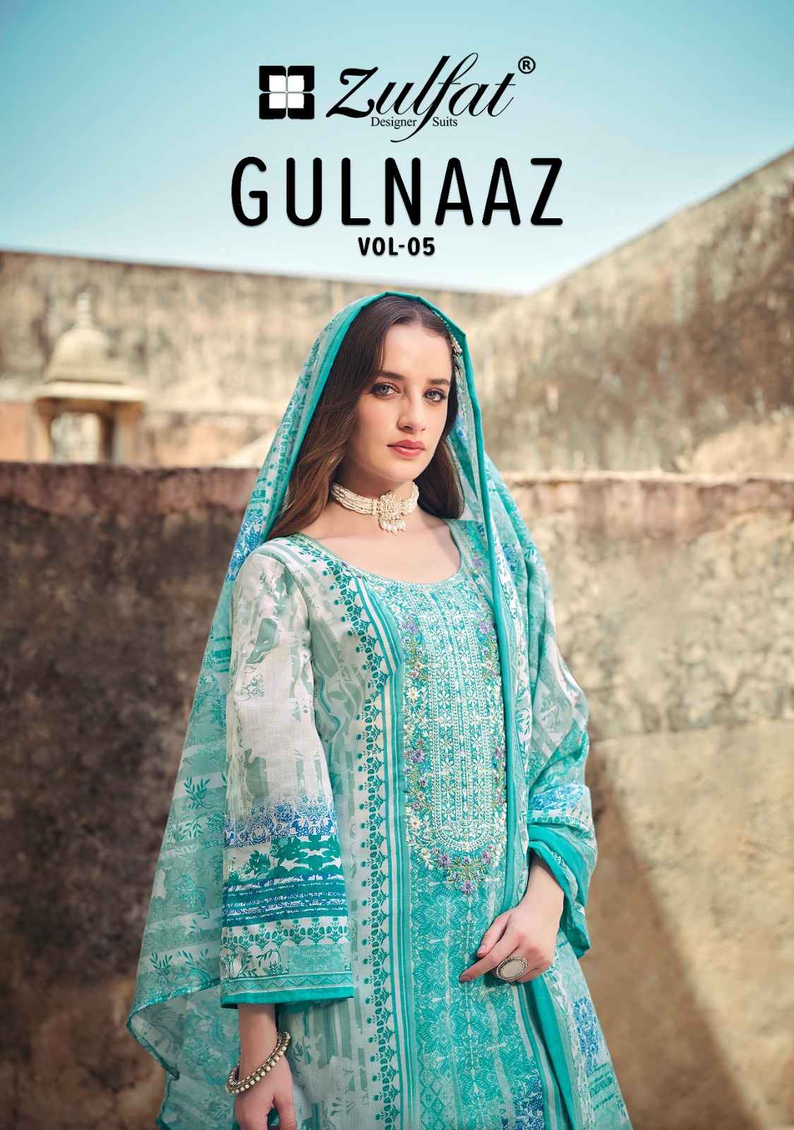 ZULFAT GULNAAZ VOL 5 PURE COTTON EMBROIDERY DRESS MATERIAL AT WHOLESALE PRICE