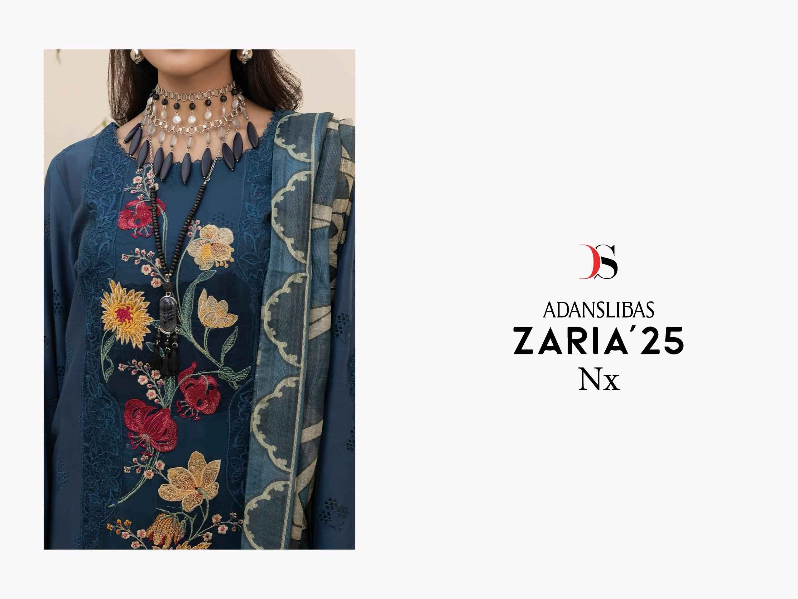 DEEPSY SUITS ADAN LIBAS ZARIA-25 NX PAKISTANI PURE COTTON DRESS MATERIAL AT WHOLESALE PRICE