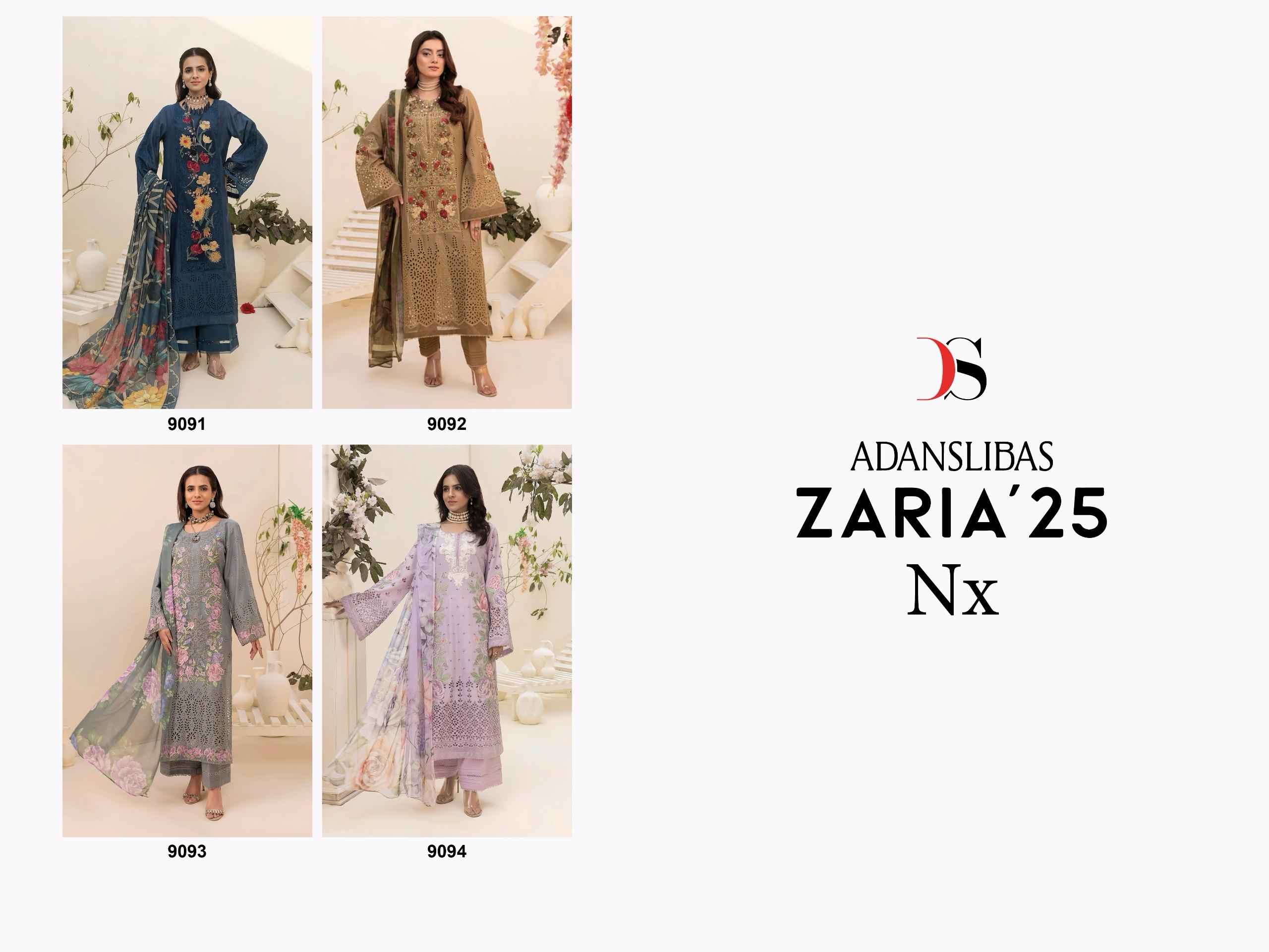DEEPSY SUITS ADAN LIBAS ZARIA-25 NX PAKISTANI PURE COTTON DRESS MATERIAL AT WHOLESALE PRICE