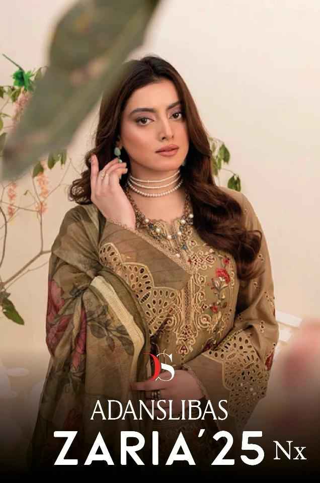 DEEPSY SUITS ADAN LIBAS ZARIA-25 NX PAKISTANI PURE COTTON DRESS MATERIAL AT WHOLESALE PRICE