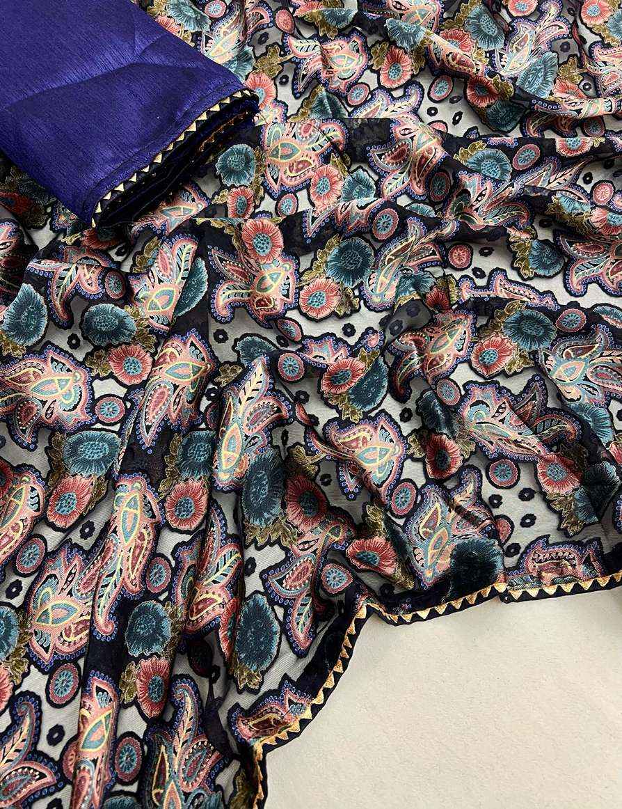 BEAUTIFUL EXPORT QUALITY IMPORTED ORIGINAL BRASOO FABRIC PRINTED SAREE AT WHOLESALE PRICE