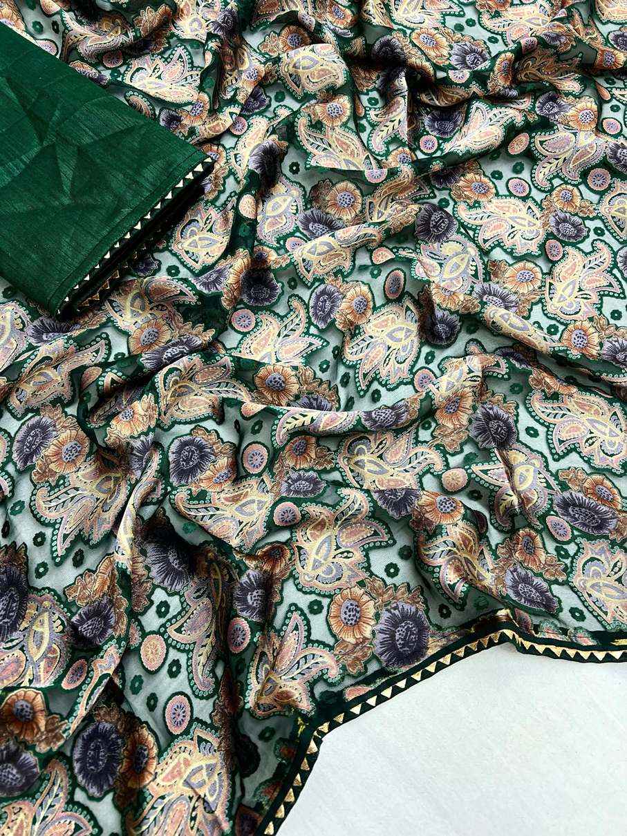 BEAUTIFUL EXPORT QUALITY IMPORTED ORIGINAL BRASOO FABRIC PRINTED SAREE AT WHOLESALE PRICE