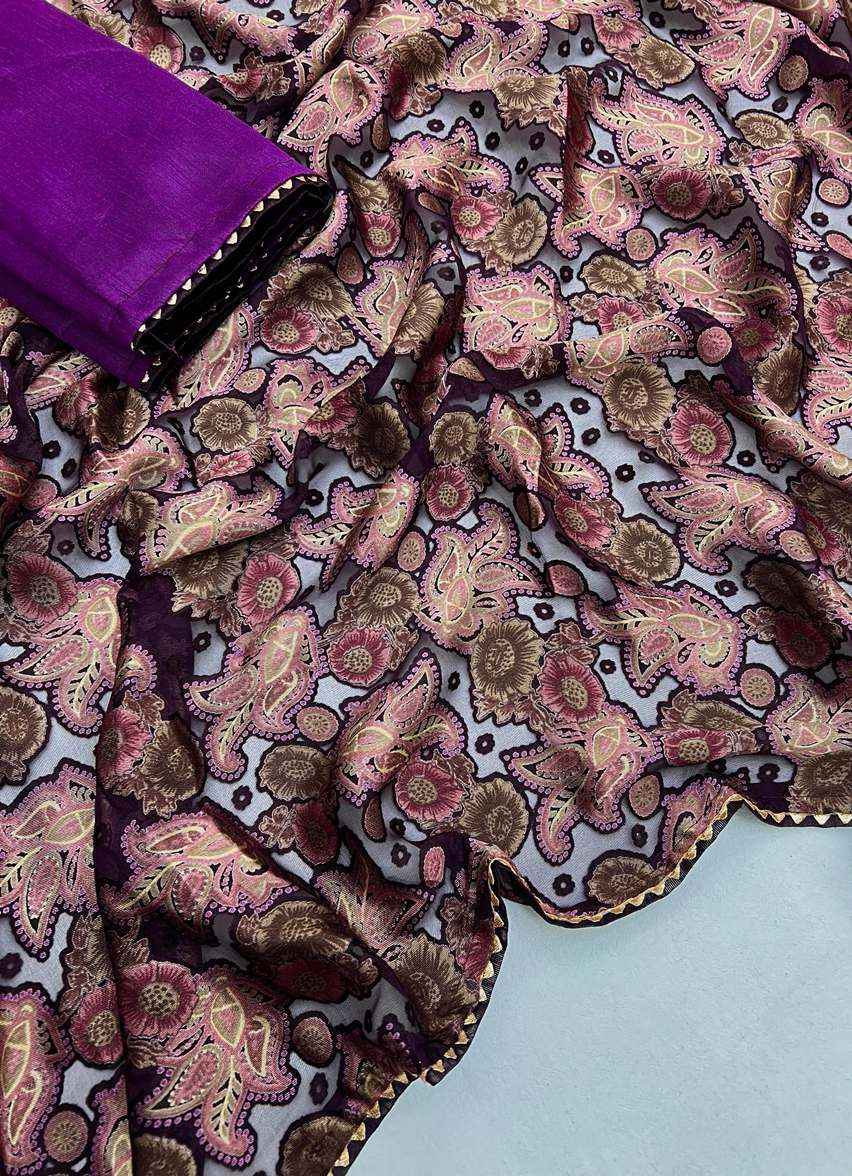 BEAUTIFUL EXPORT QUALITY IMPORTED ORIGINAL BRASOO FABRIC PRINTED SAREE AT WHOLESALE PRICE