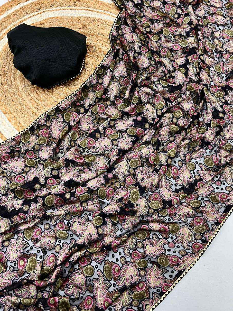 BEAUTIFUL EXPORT QUALITY IMPORTED ORIGINAL BRASOO FABRIC PRINTED SAREE AT WHOLESALE PRICE
