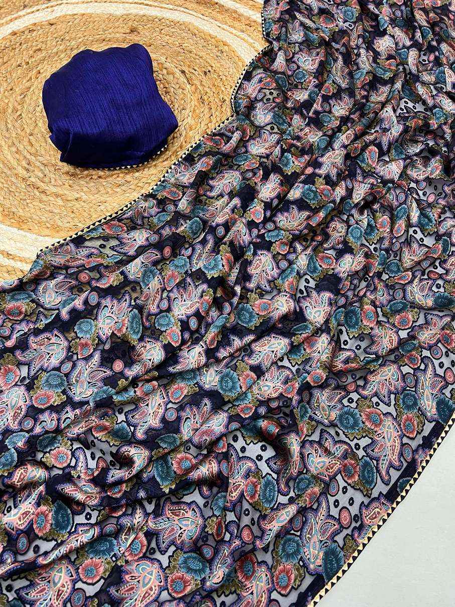 BEAUTIFUL EXPORT QUALITY IMPORTED ORIGINAL BRASOO FABRIC PRINTED SAREE AT WHOLESALE PRICE