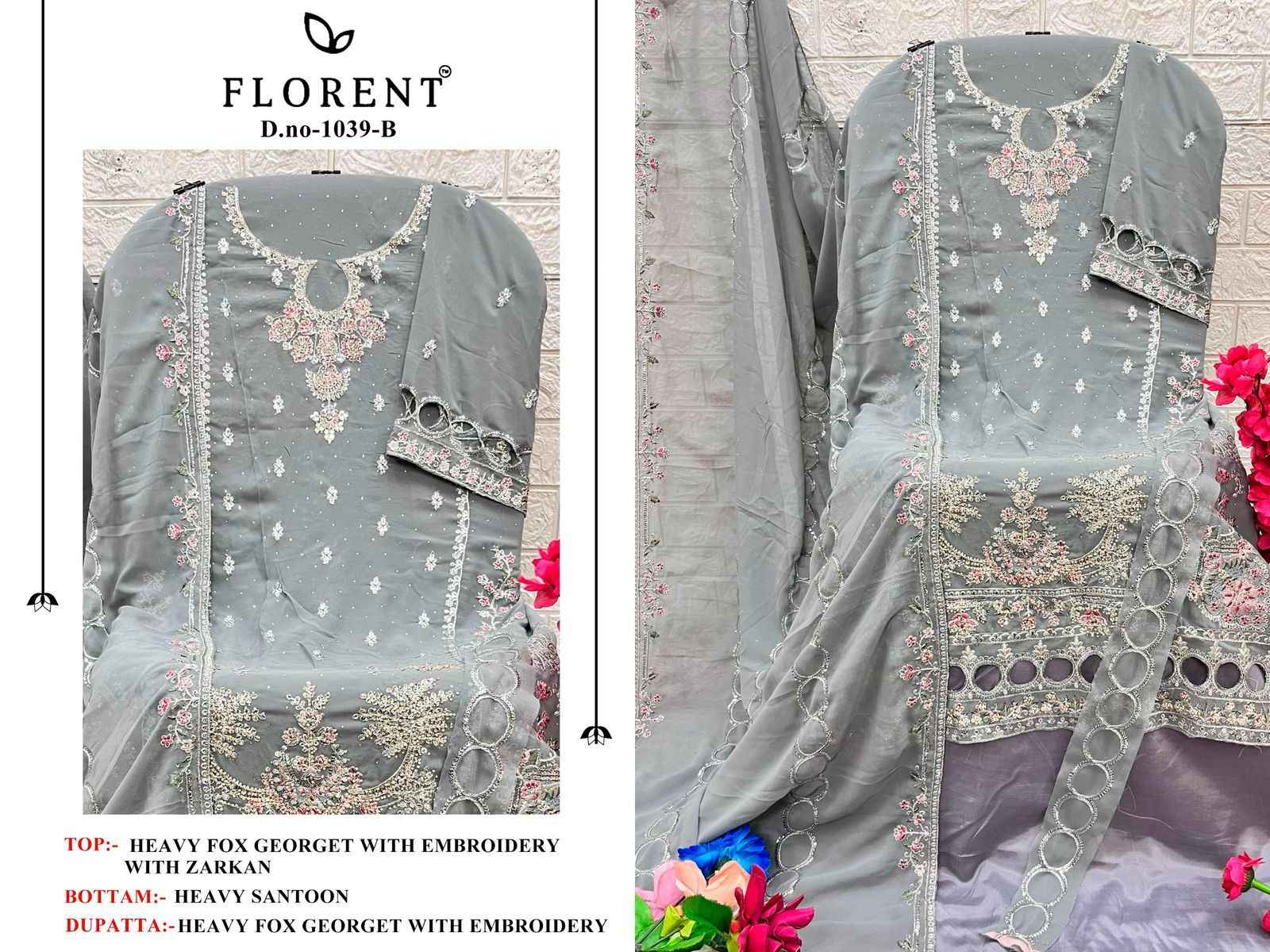 FLORENT D.No 1039 ABCD GEORGETTE EMBROIDERED WITH ZARAKAN WORK DRESS MATERIAL