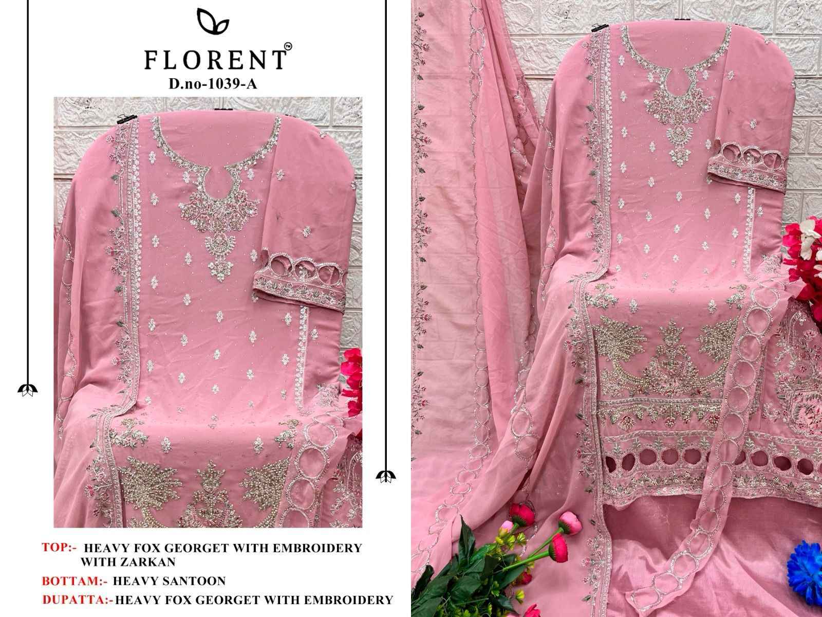 FLORENT D.No 1039 ABCD GEORGETTE EMBROIDERED WITH ZARAKAN WORK DRESS MATERIAL