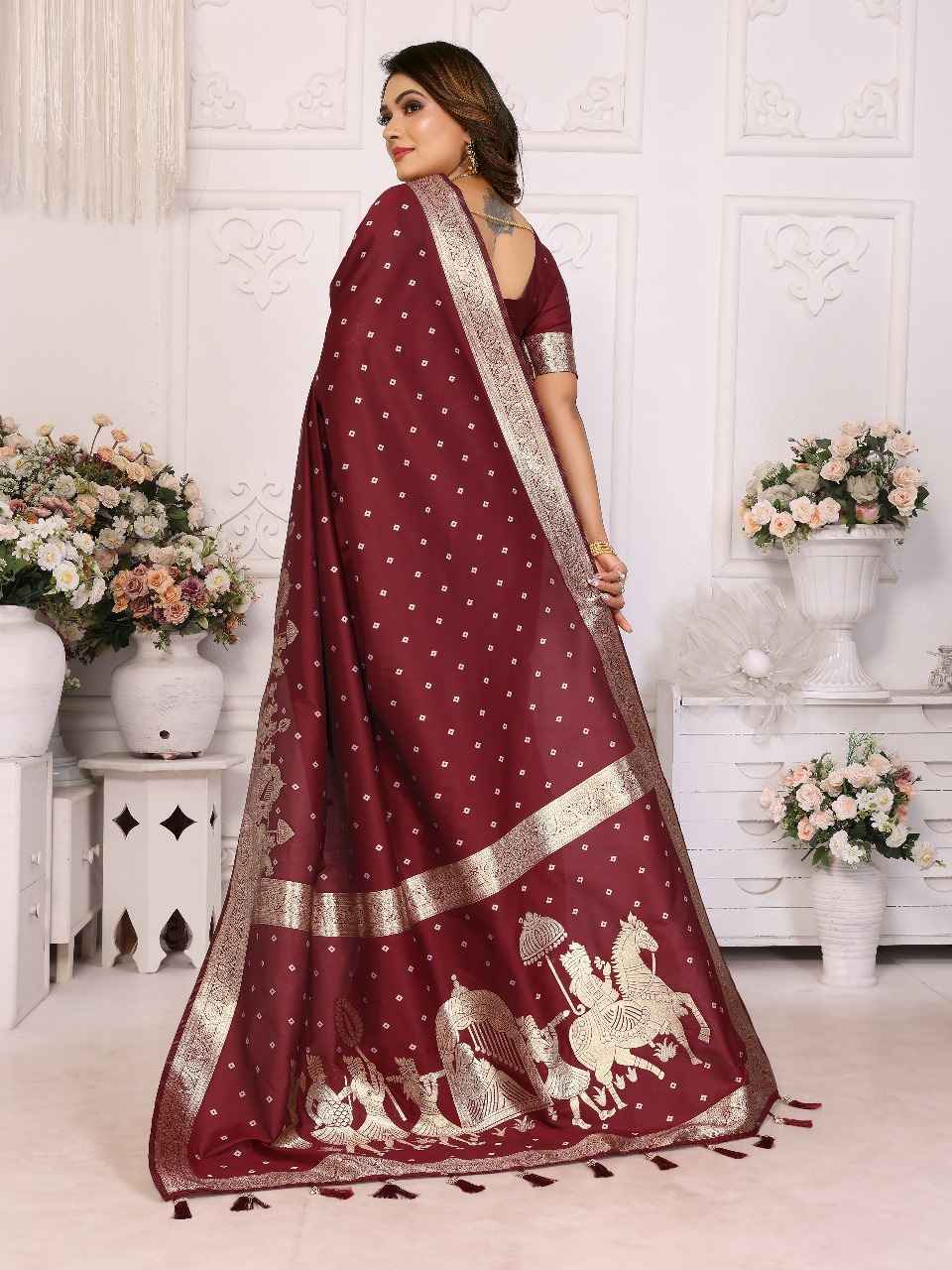HEENA PREMIUM QUALITY SUMMER KOCHI SILK BANDHEJ SAREE AT WHOLESALE PRICE