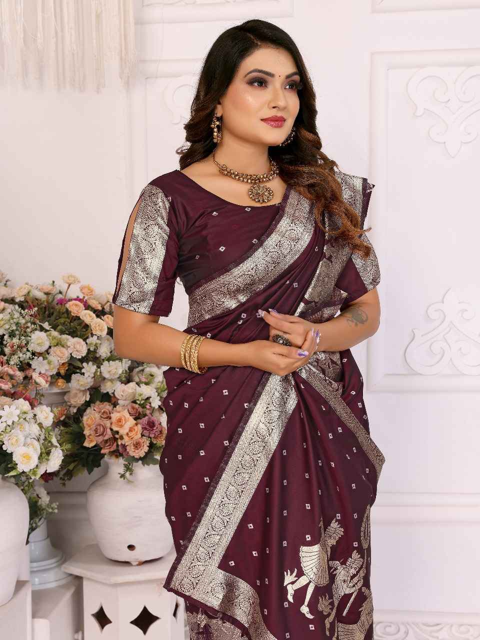 HEENA PREMIUM QUALITY SUMMER KOCHI SILK BANDHEJ SAREE AT WHOLESALE PRICE
