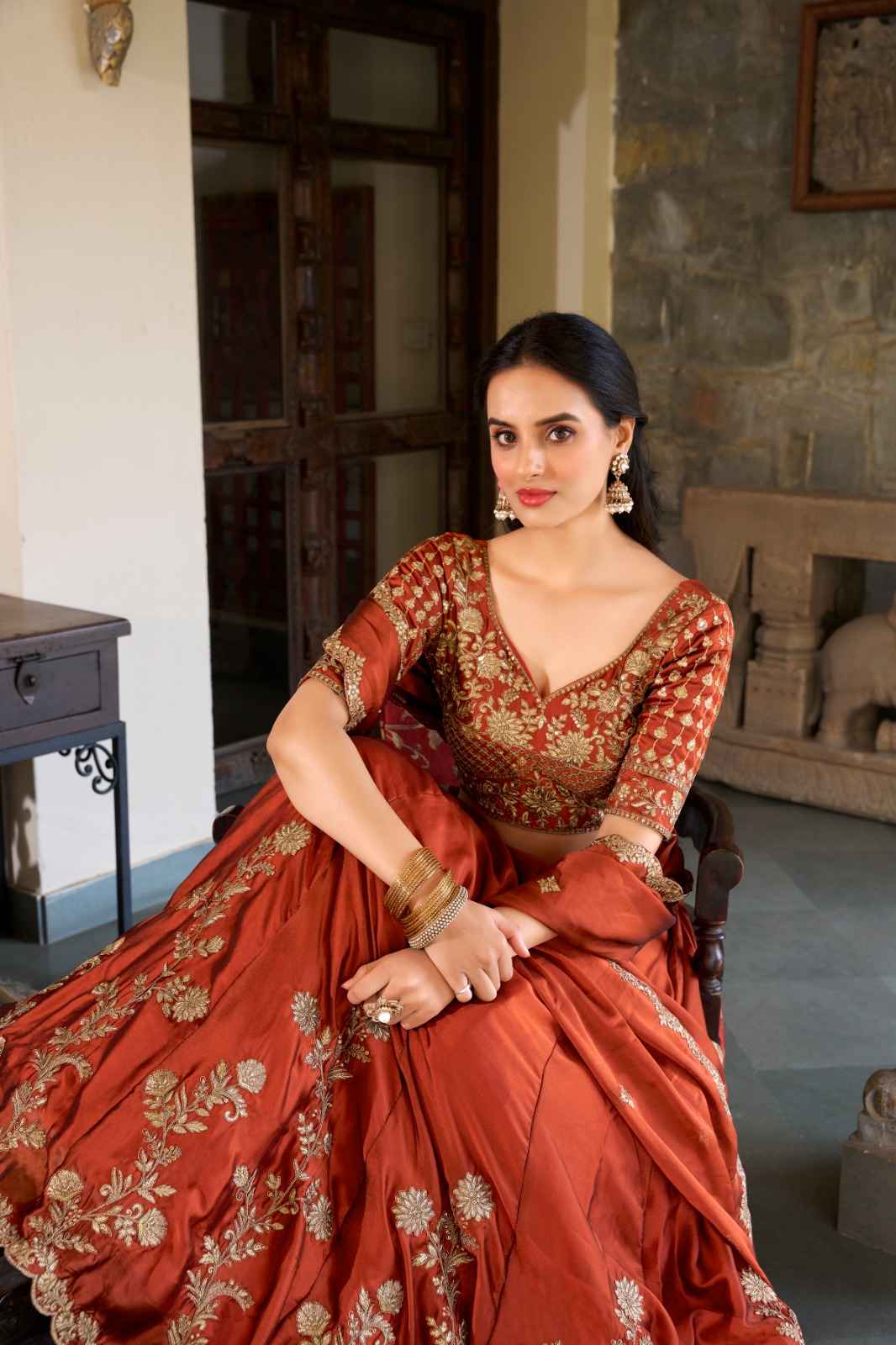 RANGOLI SILK SEQUINS AND THREAD EMBROIDERY WORK LEHENGA CHOLI WHOLESALE ...