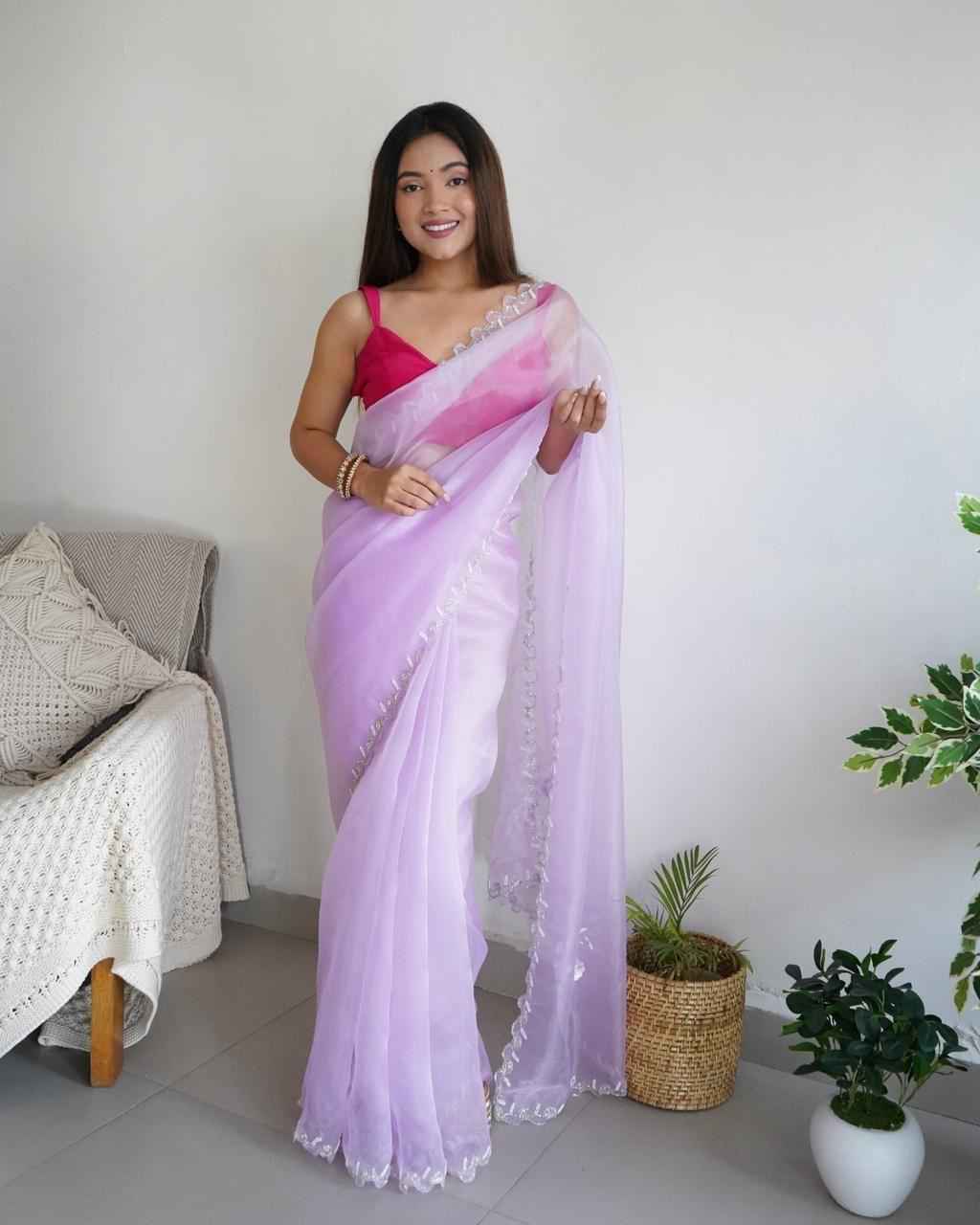 SHEETAL PURE ORGANZA FULLY CUTDANA HANDWORK SAREE AT WHOLESALE PRICE
