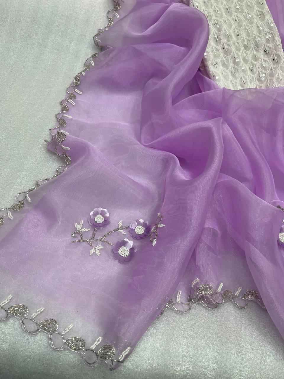 SHEETAL PURE ORGANZA FULLY CUTDANA HANDWORK SAREE AT WHOLESALE PRICE