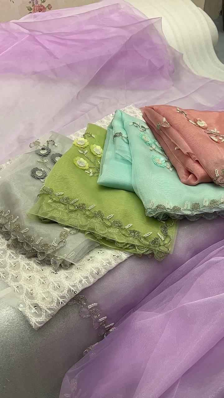 SHEETAL PURE ORGANZA FULLY CUTDANA HANDWORK SAREE AT WHOLESALE PRICE