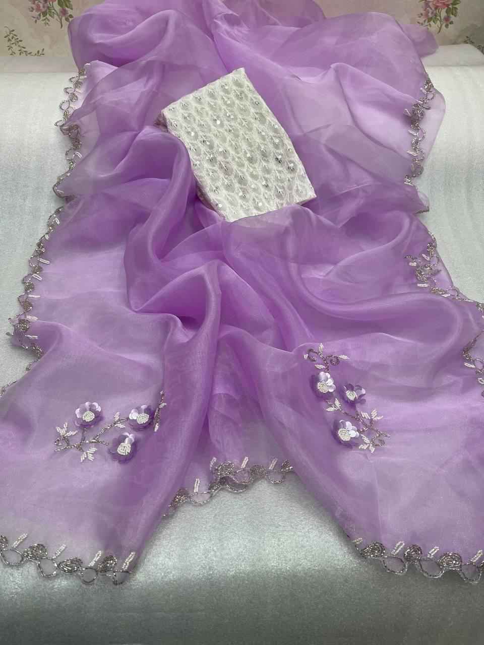 SHEETAL PURE ORGANZA FULLY CUTDANA HANDWORK SAREE AT WHOLESALE PRICE