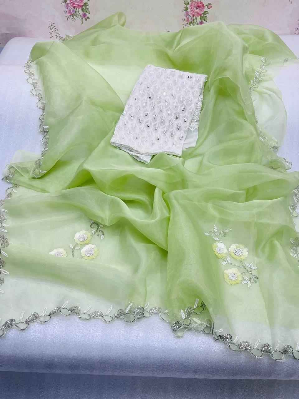 SHEETAL PURE ORGANZA FULLY CUTDANA HANDWORK SAREE AT WHOLESALE PRICE