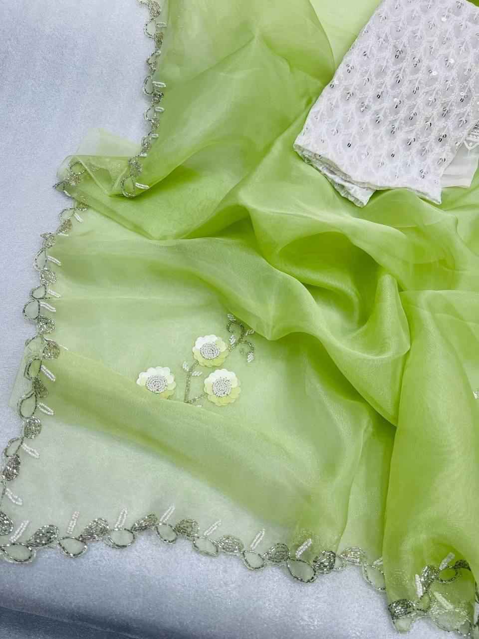 SHEETAL PURE ORGANZA FULLY CUTDANA HANDWORK SAREE AT WHOLESALE PRICE