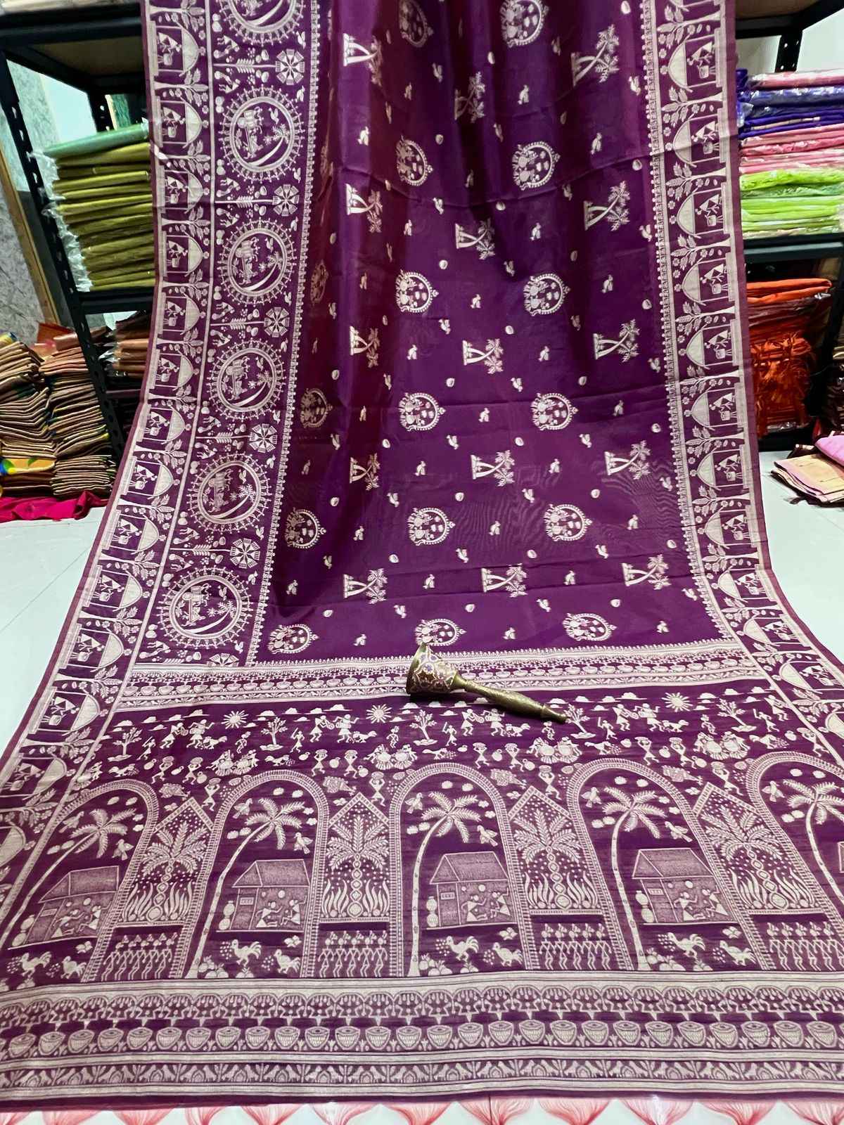 PURE SOFT SILK KALAMKARI WEAVING SAREE AT WHOLESALE PRICE