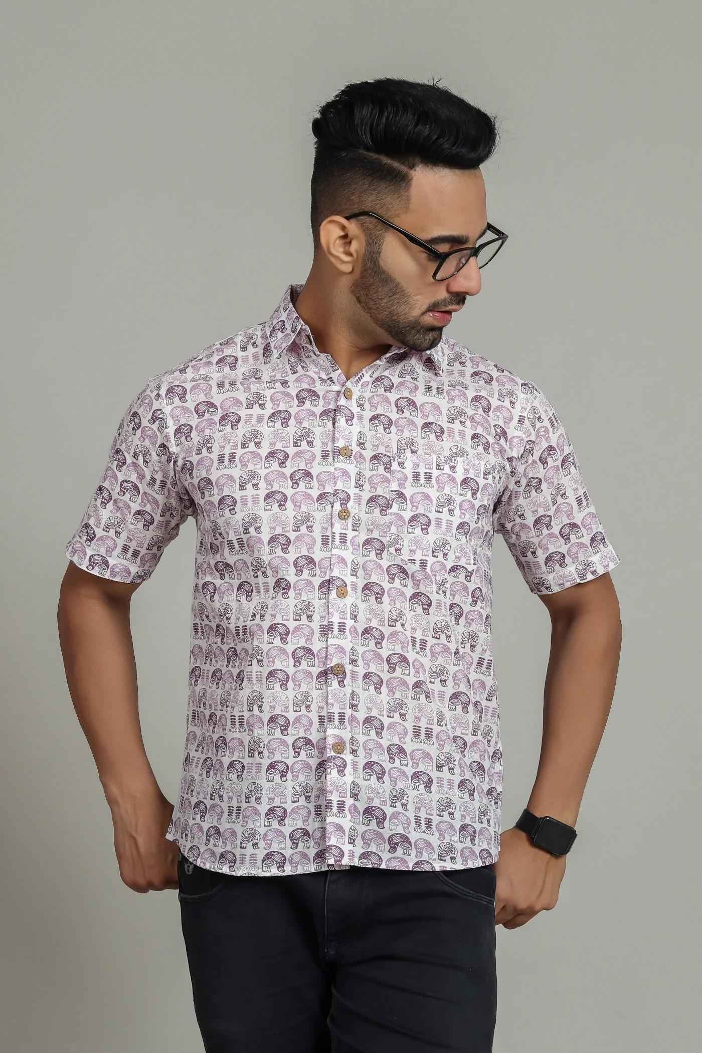 SHIVKRUPA ENTERPRISE LAUNCHING MENS EXCLUSIVE COTTON PRINTED HLAF SLEEVE SHIRT WHOLESALE RATE