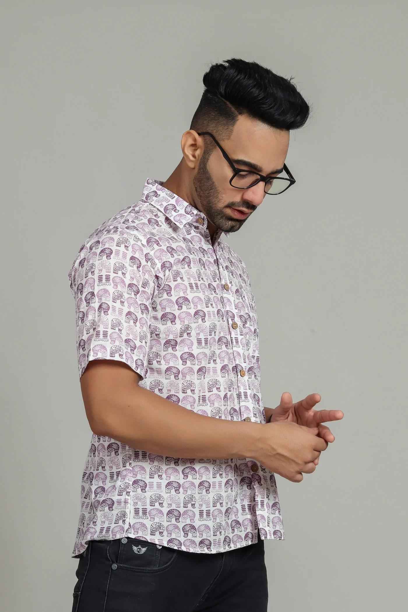 SHIVKRUPA ENTERPRISE LAUNCHING MENS EXCLUSIVE COTTON PRINTED HLAF SLEEVE SHIRT WHOLESALE RATE