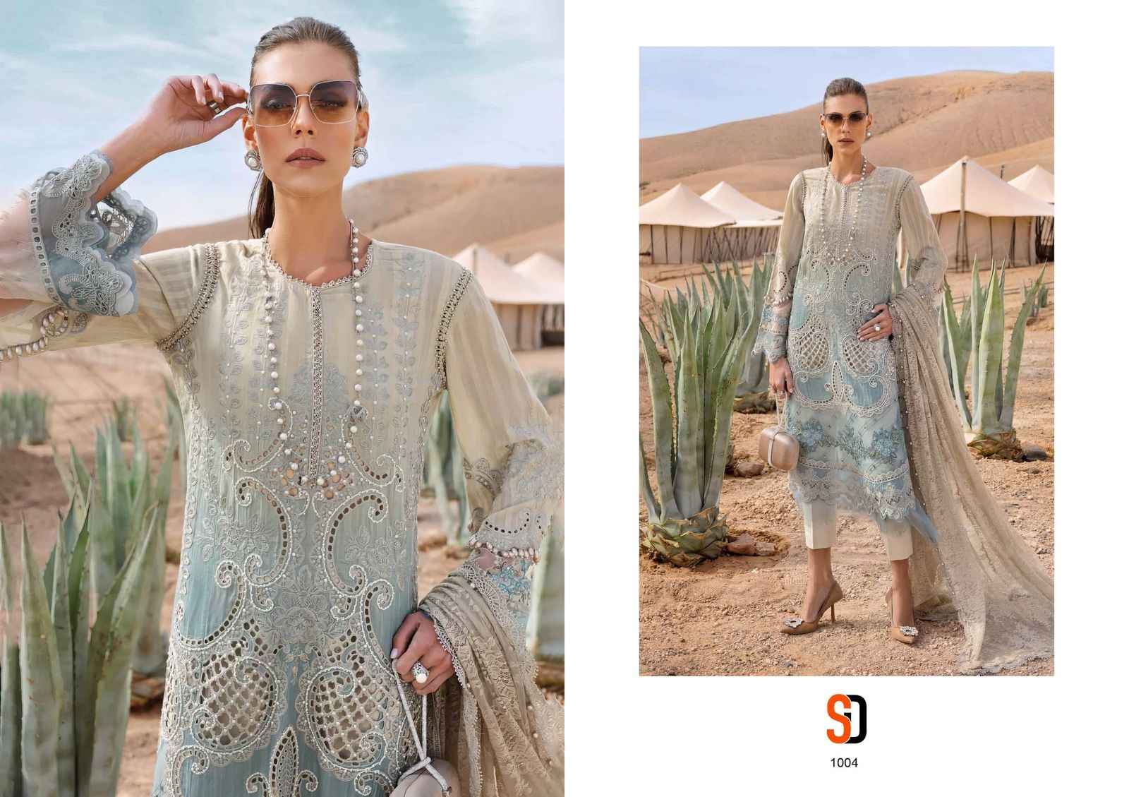 SHRADDHA DESIGNER MARIA B LAWN PURE COTTON PAKISTANI SUIT WHOLESALE 