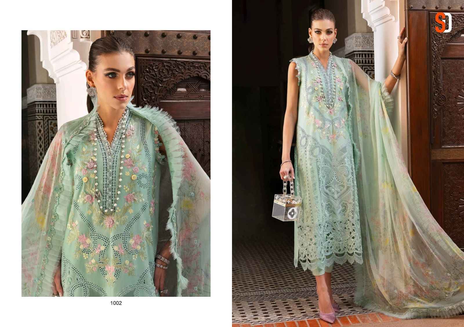 SHRADDHA DESIGNER MARIA B LAWN PURE COTTON PAKISTANI SUIT WHOLESALE 